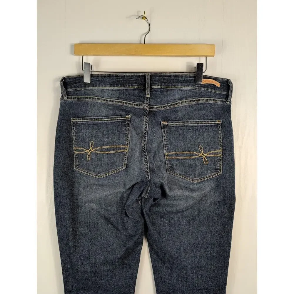 Levi's Denizen Womens Modern Skinny Jeans Blue Dark Wash Mid Rise Denim Size 34W